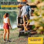 DEPSUNNY Adjustable RV Step Stool, 3-Step Height Adjustment, Foldable Legs, Wide Anti-Slip Surface,Supports Up to 1,000 lb, Premium Aluminum Construction Easy to Carry